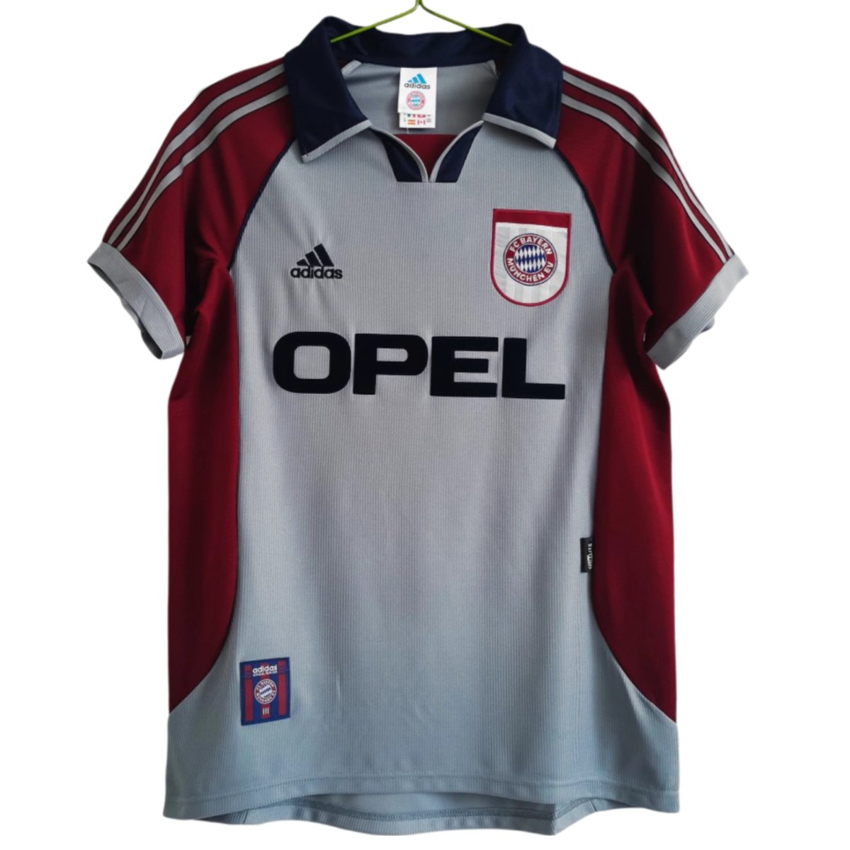 camisa-retro-bayern-away-1998-99-masculina Camisa Retrô Bayern de Munique Cinza Away 1998/99 Masculina