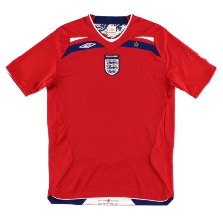 Camisa Retrô Seleçao da Inglaterra 2008 Away Vermelha