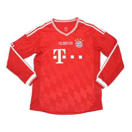 Camisa Retrrô Bayern Home I Wembley 2013 Vermelha Manga Longa