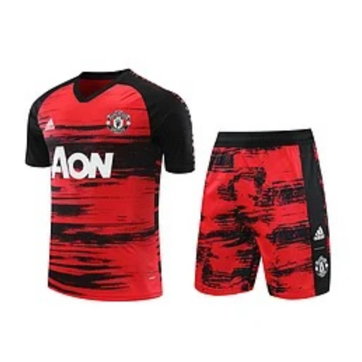 kit-camisashort-manchester-united-treino-vermelho Kit Camisa + Short Manchester United Treino Vermelho