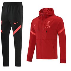 Kit Jaqueta e Calça Moletom Treino Liverpool 21/22 Vermelho