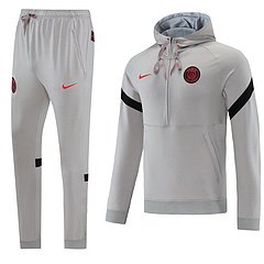 Kit Jaqueta e Calça Moletom Treino PSG 2021/22 Masculino Cinza