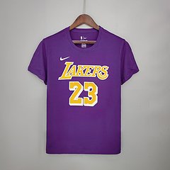 camisa casual T-shirt LAKERS 23 JAMES ROXA masculina