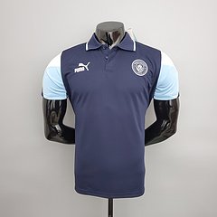 camisa gola polo manchester city azul - masculina