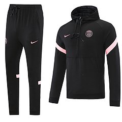 Kit Jaqueta e Calça Moletom Treino PSG 21/22 Masculino Preto