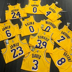 Camisas NBA Lakers Amarelo - Todos os Jogadores