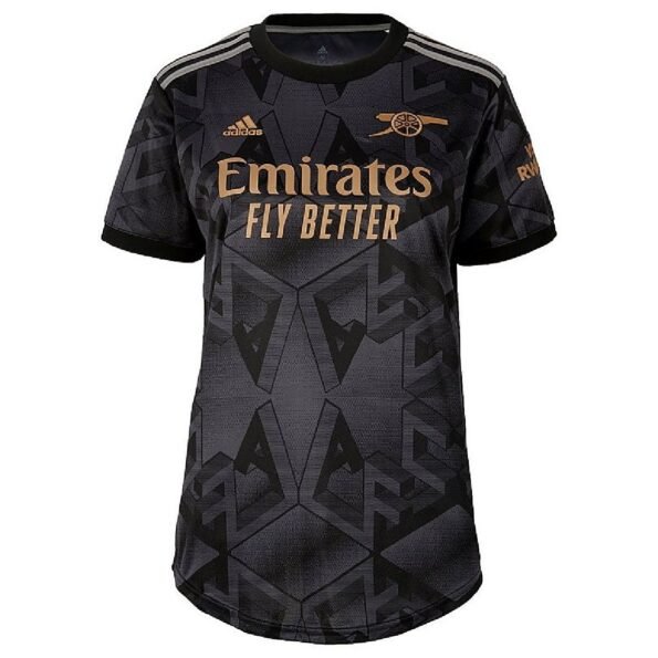 Camisa Arsenal Preta com Dourado 2022 FEMININA