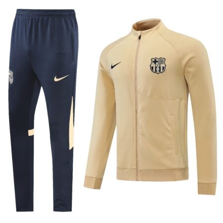 Conjunto de Treino Barcelona Dourado 2022/23 Calça + Jaqueta