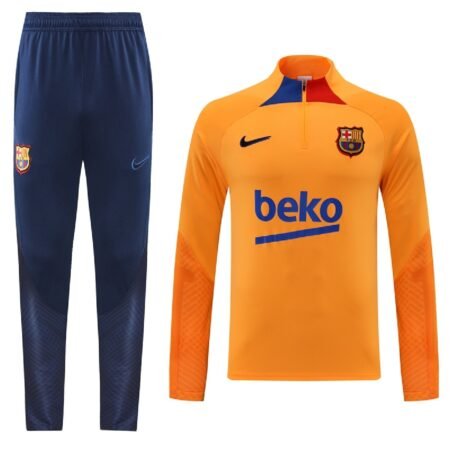 Conjunto de Treino Barcelona Laranja 2022/23 Calça + Jaqueta