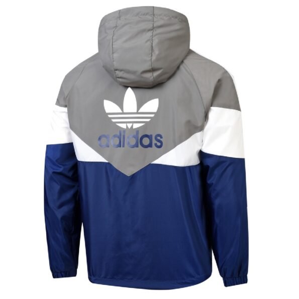 Jaqueta Corta Vento Adidas Azul+Cinza Masculina