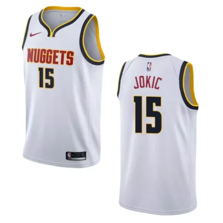 Regata NBA Denver Nuggets Jokic 15 Branca