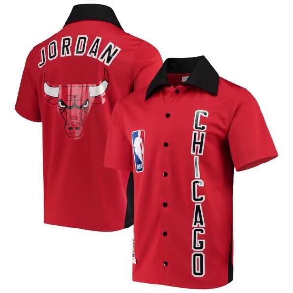 Camisa Polo Botão Mitchell Ness NBA Chicago Bulls Jordan 1984/85