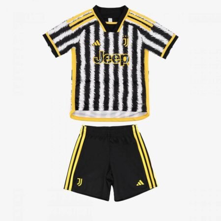 Kit Infantil Juventus Preta e Amarela2023/24