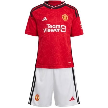 Kit Infantil Manchester United Vermelha 2023/24 Unissex