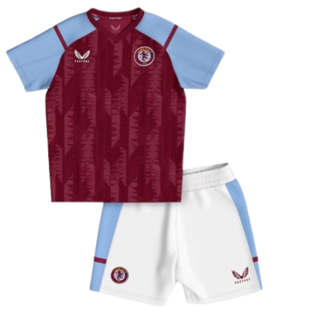 Kit Infantil Aston Villa Vermelho 2023/24 Unissex