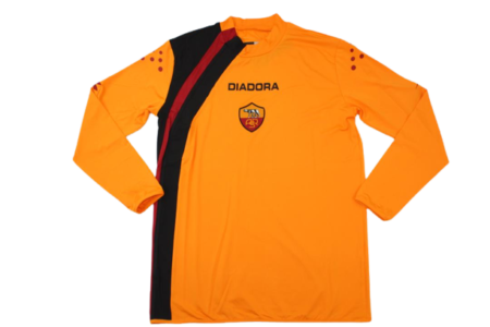 Camisa Roma Laranja Retrô Away 2005/06 Manga Longa