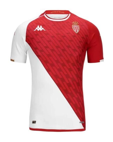 Nova Camisa Monaco Branca c/ Vermelha 2023/24 Masculina