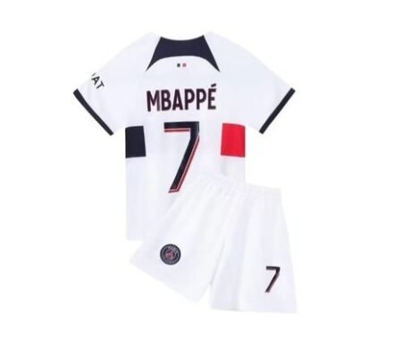 Kit Infantil do MBAPPÉ PSG Branca 2023/24