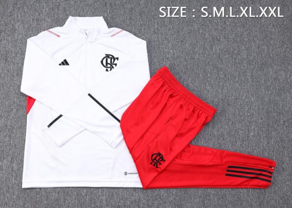 Conjunto de Treino Flamengo Jaqueta+Calça Branca 2023/24