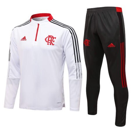 Conjunto de Treino Flamengo Jaqueta+Calça Branca 2021/22