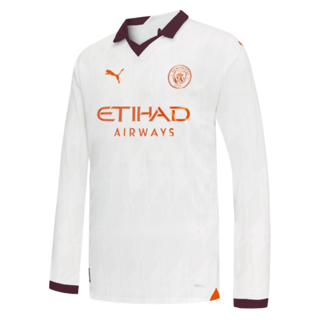 Nova Camisa Manchester City 2 Branca 2023/24 Manga Longa