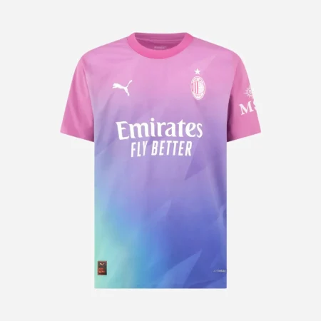 Nova Camisa Milan 3 Rosa/Azul 2023/24 Jogador