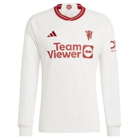 Camisa Manchester United 3 Branca 2023/24 Manga Longa