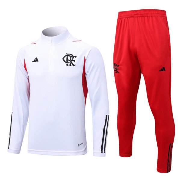 Conjunto de Treino Flamengo Jaqueta+Calça Branca 2023/24