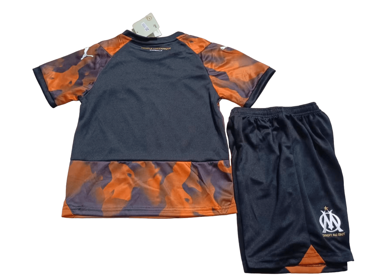 Kit Infantil Marseille Preta Third 2023/24 Unissex Kit Infantil Marseille Preta Third 2023/24 Unissex