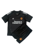 Kit Infantil Manchester United Preto Goleiro 2023/24 Unissex