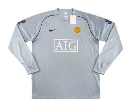 Camisa Manchester United Goleiro Cinza 2007/08 Manga Longa