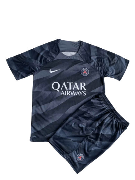 Kit Infantil PSG Goleiro Preta 2023/24 Unissex