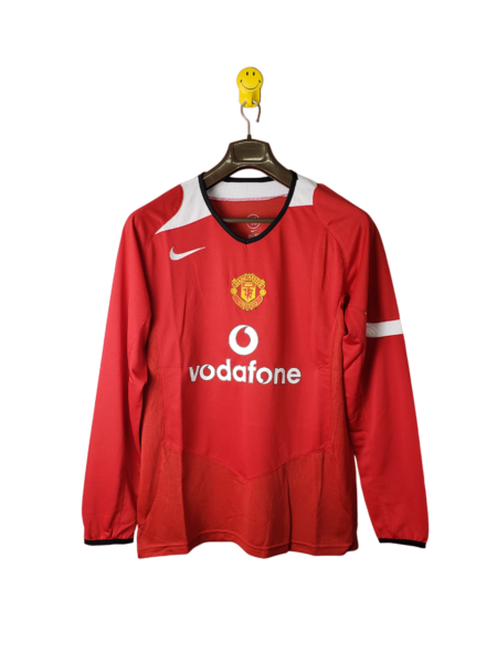 Camisa Manchester United Home Vermelha 2005 Manga Longa