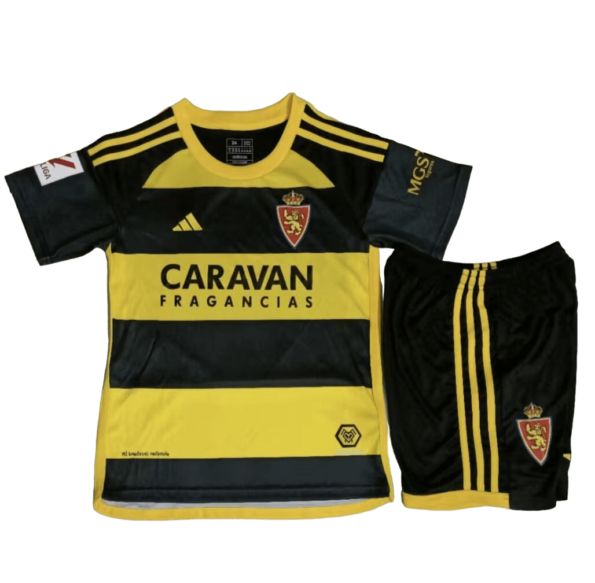 Kit Infantil Real Zaragoza Amarela/Preta 2023/24 Unissex