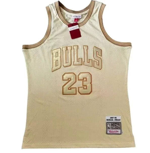 Camisa Regata Jordan #23 Dourada Especial Bulls