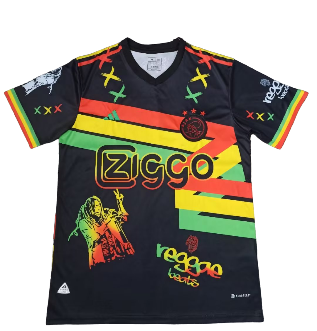 Camisa Ajax Bob Marley Reggae Preta 2023/24 Masculina Camisa Ajax Bob Marley Reggae Preta 2023/24 Masculina
