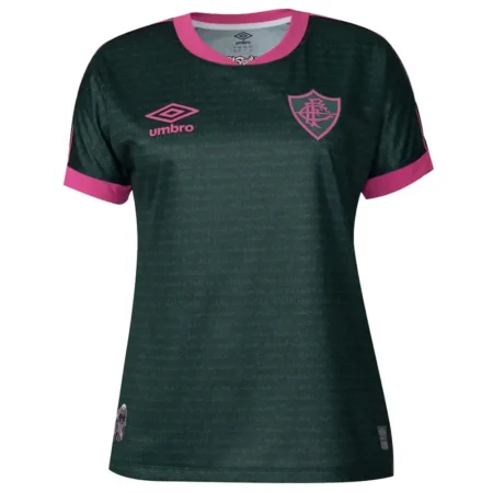 Camisa Fluminense III Verde/Rosa Cartola 2023/24 Feminina