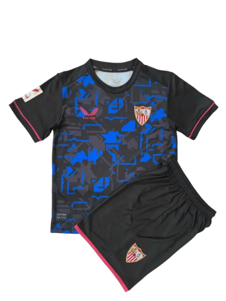 Kit Infantil Sevilla Azul/Preta 2023/24 Unissex