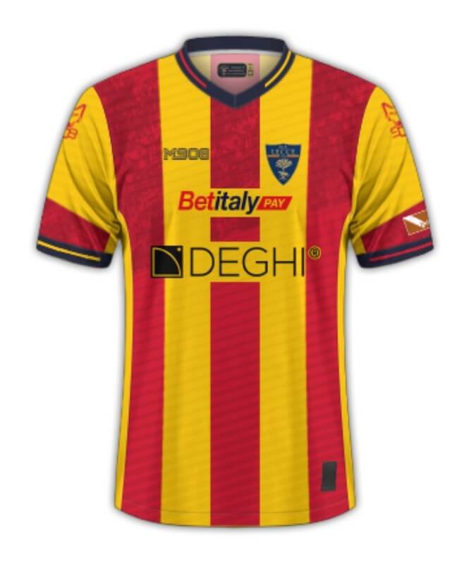 Camisa Lecci Home Amarela/Vermelha 2023/24 Masculina Camisa Lecci Home Amarela/Vermelha 2023/24 Masculina