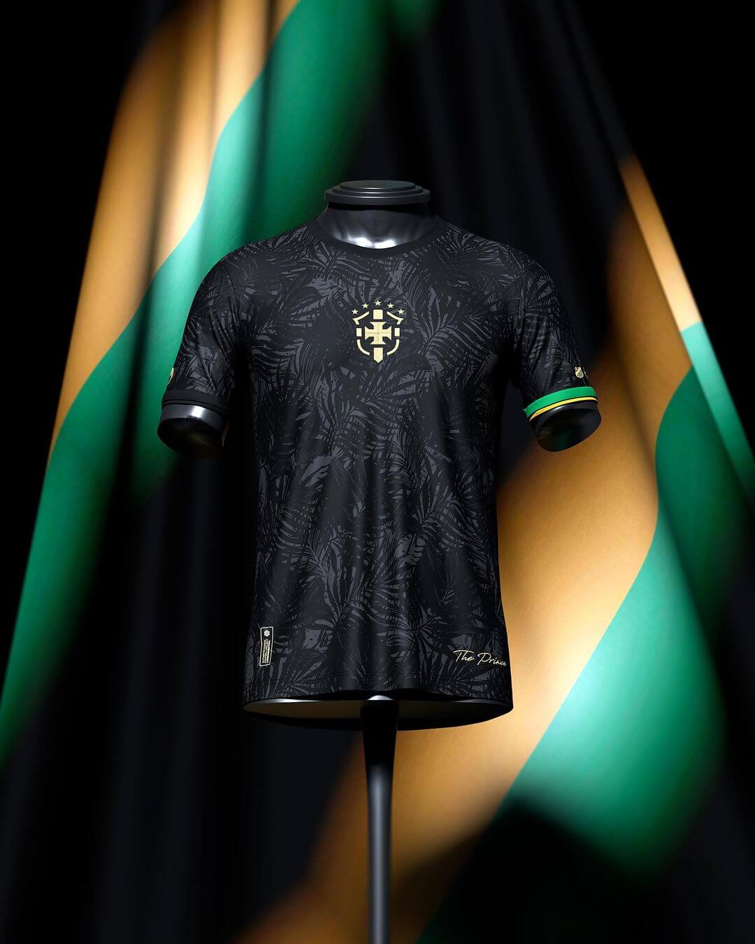 Camisa The Prince Neymar Brasil Preta Commafootball