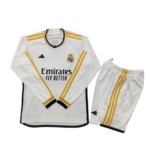 Kit Infantil Real Madrid Branca Manga Longa 2023