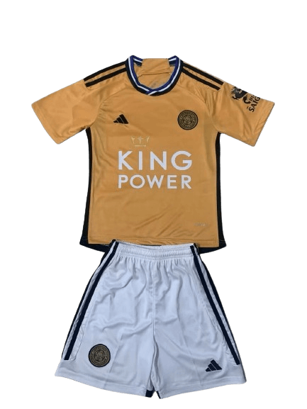 Kit Infantil Leicester Dourado 3 2023/24 Unissex