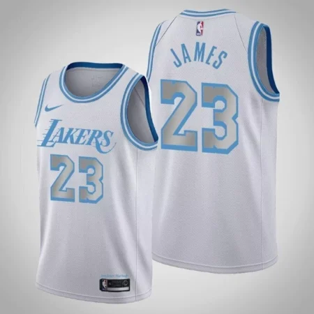 Regata NBA Los Angeles Lakers Branca/Azul 2020/21 - James #23