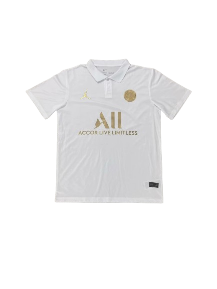 Camisa Polo PSG Branca/Dourada 2023/24 Masculina