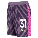 Kit Infantil Ederson #31 Manchester City Roxo 2023/24