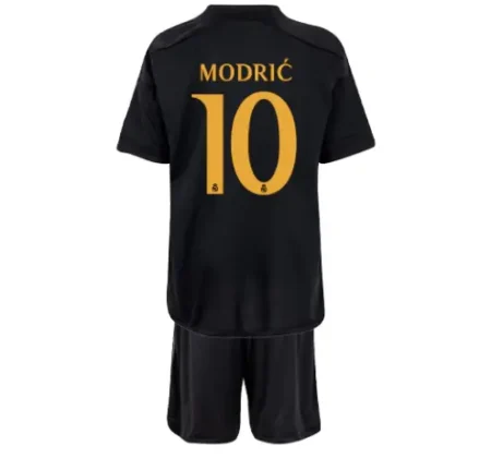 Kit Infantil Modrić #10 Real Madrid III Preta 2023/24