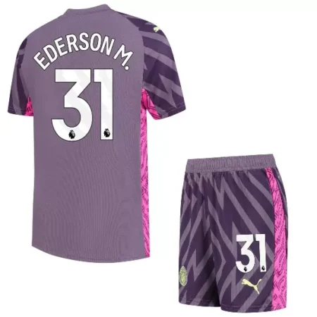 Kit Infantil Ederson #31 Manchester City Roxo 2023/24