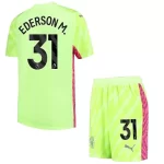 Kit Infantil Ederson #31 Manchester City Verde Limão 2023/24