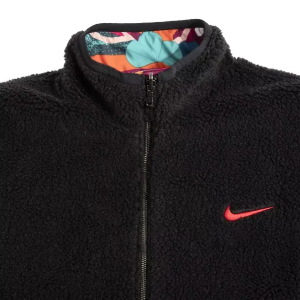 Casaco de Frio Nike Lã Reversível Preto/Bege Leap High Just do It