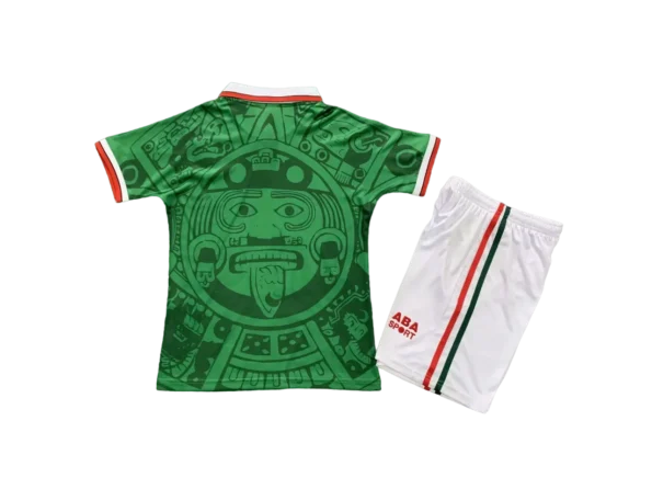 Kit Infantil Seleção do México Verde Home I 1998 Unissex